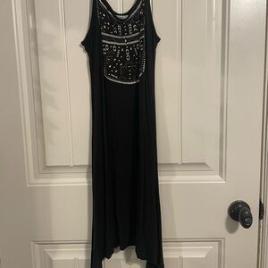 Black Boho Dress w/ Gold Stud Design